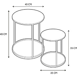 Avis The Home Deco Factory Tables gigognes en métal martelé Mirage (Lot de 2).