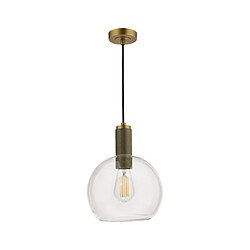 Luminaire Center Suspension Nikolas Verre, laiton massif naturel