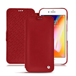 Housse cuir Apple iPhone 8 - Rabat horizontal - Rouge ( Nappa - Pantone #d50032 ) - NOREVE