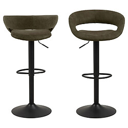 Acheter Toilinux Lot de 2 Tabourets de bar en tissu et métal- Vert