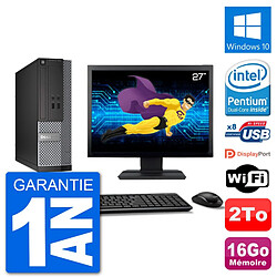 PC Dell Optiplex 3020 SFF Ecran 27" G3220 RAM 16Go Disque 2To Windows 10 Wifi - Occasion