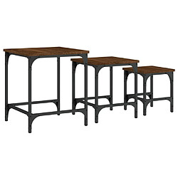 Maison Chic Lot de 3 Tables basses gigognes pour salon | Table à café chêne marron bois d'ingénierie -GKD52435