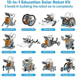 Universal Jouet assemblé DIY 12 en 1 jouet solaire auto-installé 12 en 1 robot intelligent