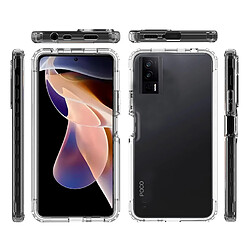 Htdmobiles Coque pour Xiaomi Poco F5 Pro 5G / Redmi K60 / K60 Pro - housse etui silicone gel fine 360 integrale (avant et arriere) + film ecran - TRANSPARENT