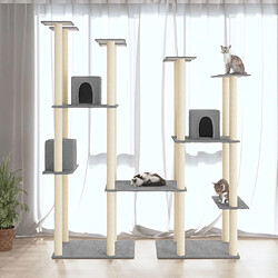 vidaXL Arbre à chat avec griffoirs en sisal Gris clair 174 cm