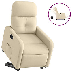 vidaXL Fauteuil inclinable électrique crème tissu