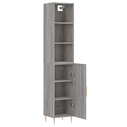 Avis vidaXL Buffet haut Sonoma gris 34,5x34x180 cm Bois d'ingénierie