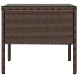 Avis Maison Chic Table d'appoint | Table Basse marron 53x37x48 cm poly rotin et verre trempé -GKD40358