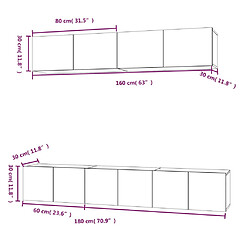 vidaXL Ensemble de meubles TV 5 pcs Blanc brillant Bois d'ingénierie pas cher