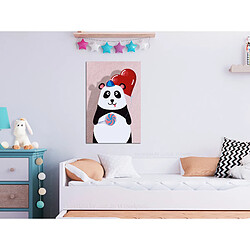 Artgeist Tableau - Panda with a Balloon (1 Part) Vertical [20x30]