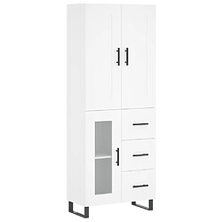 vidaXL Buffet haut Blanc 69,5x34x180 cm Bois d'ingénierie