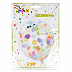 Paris Prix Lot de 6 Ballons Gonflables Confettis 30cm Multicolore