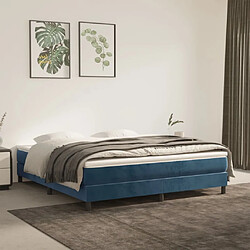 Maison Chic Lit Adulte - Lit simple Lit à sommier tapissier et matelas moelleux - Meuble de Chambre - Bleu foncé 160x200cm Velours -MN86514