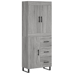 vidaXL Buffet haut Sonoma gris 69,5x34x180 cm Bois d'ingénierie