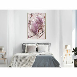 Paris Prix Affiche Murale Encadrée Magnolia on Marble Background 40 x 60 cm Or