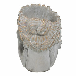 BigBuy Garden Cache-pot Gris Ciment Visage 22 x 17 x 24 cm