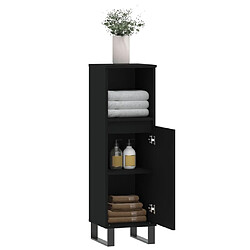 Acheter Maison Chic Armoire de salle de bain,Meuble de rangement,Meuble haut noir 30x30x100 cm bois d'ingénierie -GKD962655