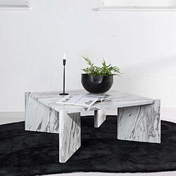 Venture Home Table basse carré Rogaland marbre blanc.