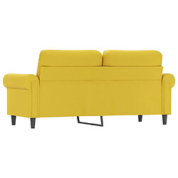 Maison Chic Canapé à 2 places,Sofa de Salon,Canapé droit Jaune 140 cm Velours -GKD320216 pas cher