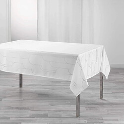 Douceur D'Interieur Nappe polyester imprimée Domea - 150 x 300 cm - Blanc / Argent