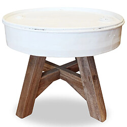 vidaXL Table basse Bois de récupération massif 60x45 cm Blanc