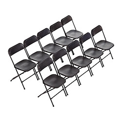 Chaises Pliantes Noires Lot de 10 - Bolero pas cher