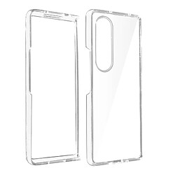 Avizar Coque pour Galaxy Z Fold 4 Dos Rigide Bumper Cadre Écran Externe Transparent