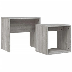 Maison Chic Lot de 2 Tables basses gigognes,Table Console sonoma gris bois d'ingénierie -MN87205