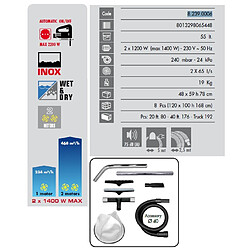Lavor - Aspirateur eau et poussières 2x1200W 55L avec prise pour outil électroportatif - WD 255XE