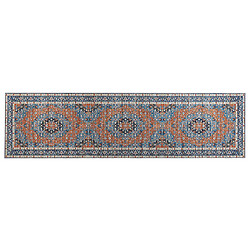 Beliani Tapis bleu et orange 80 x 300 cm MIDALAM