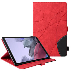 Etui en PU bicolore avec support et porte-carte rouge pour votre Samsung Galaxy Tab A7 Lite 8.7-pouces/T220/T225