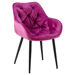 Decoshop26 Chaise de salle à manger x1 design et moderne assise en velours violet et pieds en métal noir 10_0001494