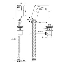 Ideal Standard - Mitigeur lavabo monotrou bec fixe écoulement en cascade chromé 125mm