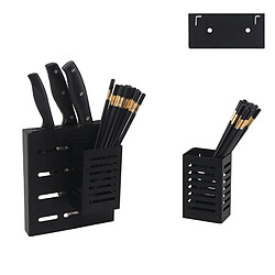 Wewoo Support de cuisine mural en acier inoxydable suspendu porte-bidon porte-baguettes Kinfe noir