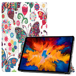 Etui en PU impression de motifs avec support tri-pliure beauté pour votre Lenovo Tab P11 Pro TB-J706F