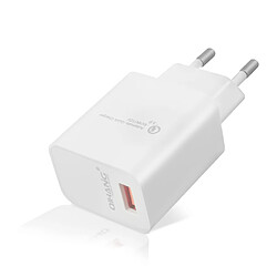 Avizar Chargeur secteur USB 3A Qualcomm Quick Charge 3.0 Câble Micro-USB 1m Blanc