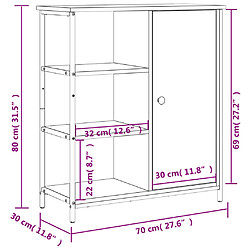 vidaXL Buffet noir 70x30x80 cm bois d'ingénierie pas cher