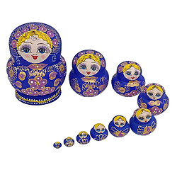 10 pièces Russe Matryoshka Babouchka Poupées Gigognes, Peint À La Main Figurines, En Bois Stacking Dolls pour La Maison Décoration, enfants pas cher