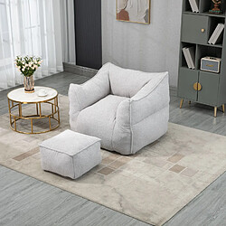 KOMHTOM Fauteuil double confortable, chaise longue d'intérieur super douce, fauteuil moderne avec accoudoirs, gris