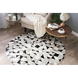 Avis Beliani Tapis en cuir gris/noir d 140 cm KIRKLAR