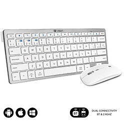 Teclado y Ratón Inalámbrico Subblim OCO010 Combo Multidispositivo Compacto/ Plata