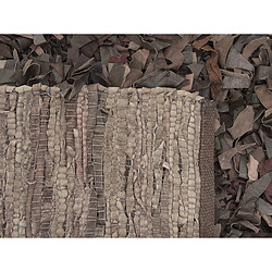 Beliani Tapis en cuir marron 160 x 230 cm MUT pas cher