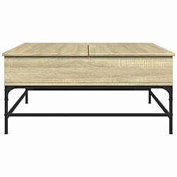 Maison Chic Table basse pour salon | Table à café chêne sonoma 95x95x45 cm bois d'ingénierie et métal -GKD23824 pas cher