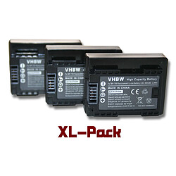 vhbw set 3 batteries 800mAh à puce pour Canon Legria HF M52 HF M56 HF M506 HF R38 HF R306 HF R48 HF R406 Vixia HF M50 HF M52 comme BP-709.