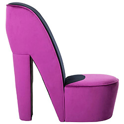 vidaXL Chaise en forme de chaussure à talon haut Violet Velours