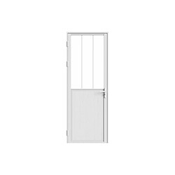 Vente-Unique Bloc porte réversible en aluminium et verre trempé style atelier - H204 x L73 cm - Blanc - ERMELO