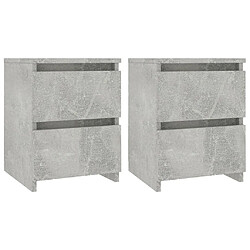 Maison Chic Lot de 2 Tables de chevet,Table de nuit,Table d'appoint pour salon Gris béton 30 x 30 x 40 cm Aggloméré -MN11344