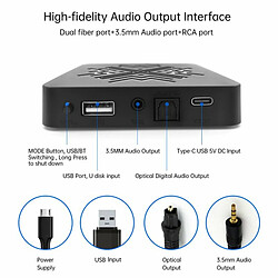 Acheter Récepteur Audio Sans Fil Wi-Fi Bluetooth 2-En-1 Hi-Fi Numérique Optique Noir