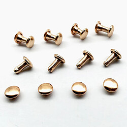 Acheter 100 Sets Double Caps Studs Rivets pour Sacs Chaussures Cuir 6x8mm Or Clair