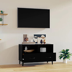 Avis Maison Chic Meuble TV scandinave - Banc TV pour salon Noir 80x36x50 cm Bois d'ingénierie -MN52368